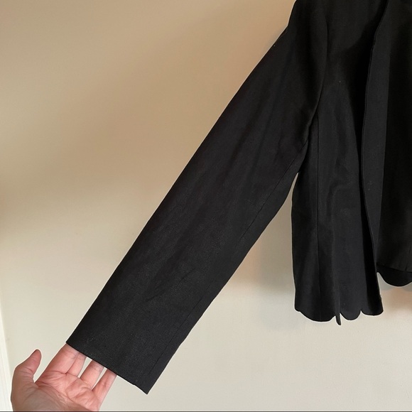 J. Crew Factory Scalloped-Hem Blazer Jacket Black - Picture 7 of 7